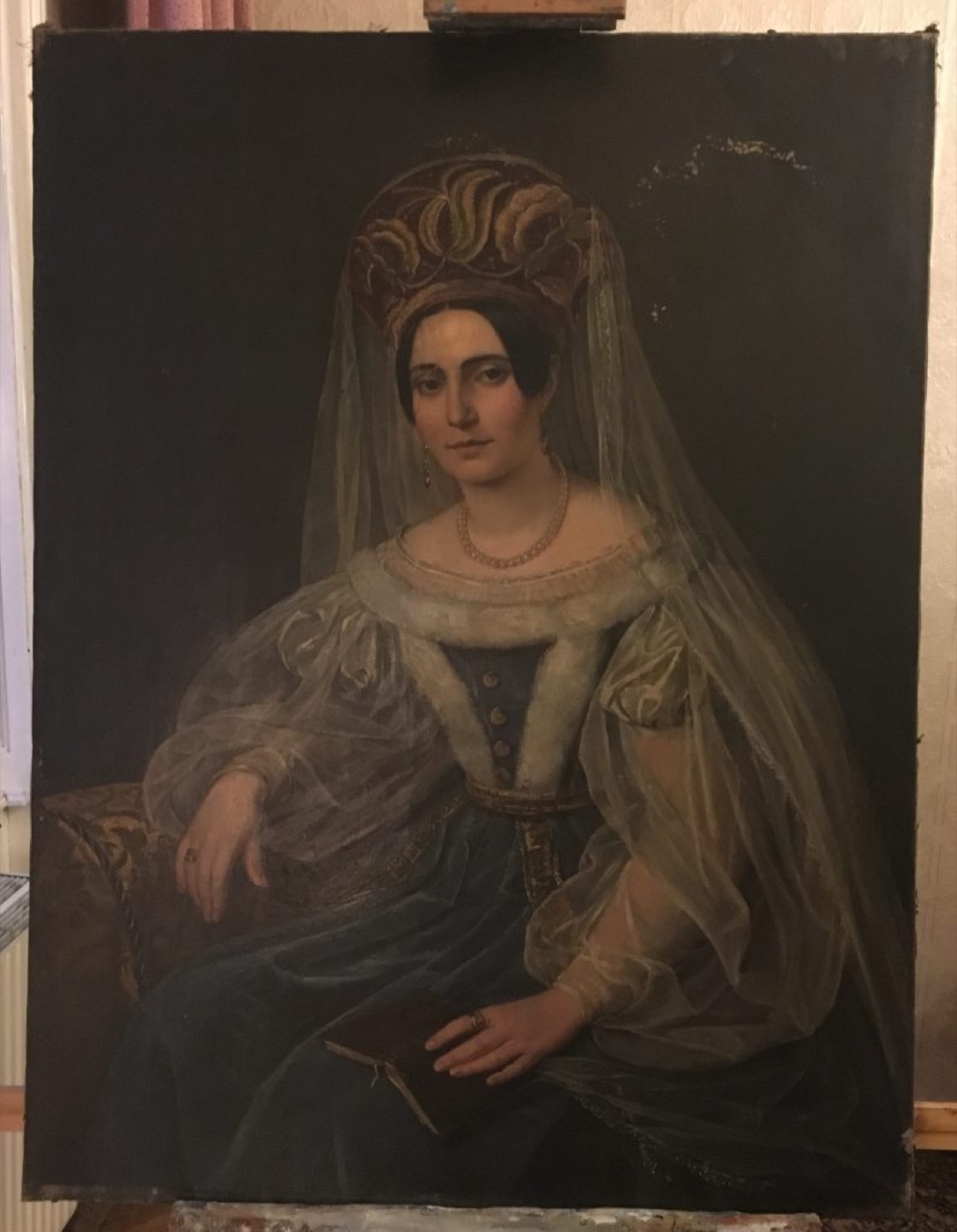 Gemälde Therese von Bacheracht vor der Restaurierung